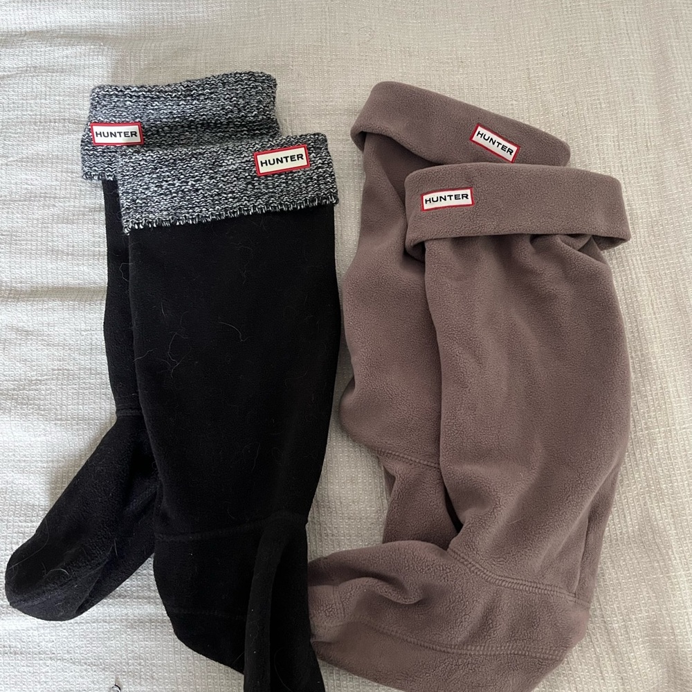 Hunter Fleece Boot Socks in Black and Brown , great for your rain boots!